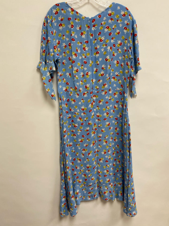 Faithfull Size 6 Blue Red/Yellow Flowers Ladies Dress