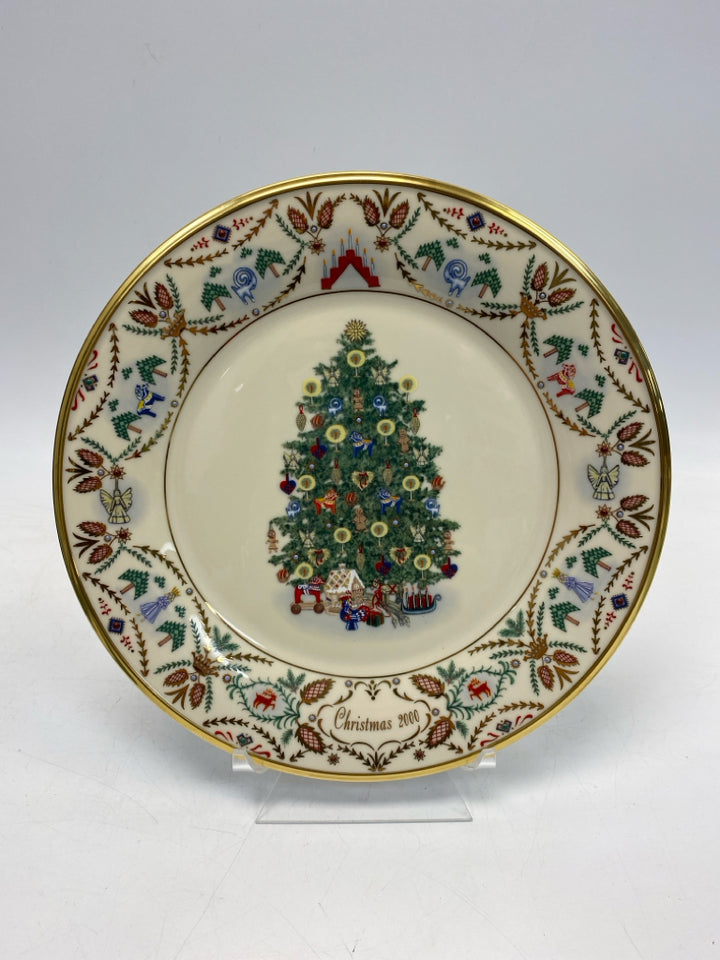 Lenox Cream Green/Multi Christmas Decorative Plate