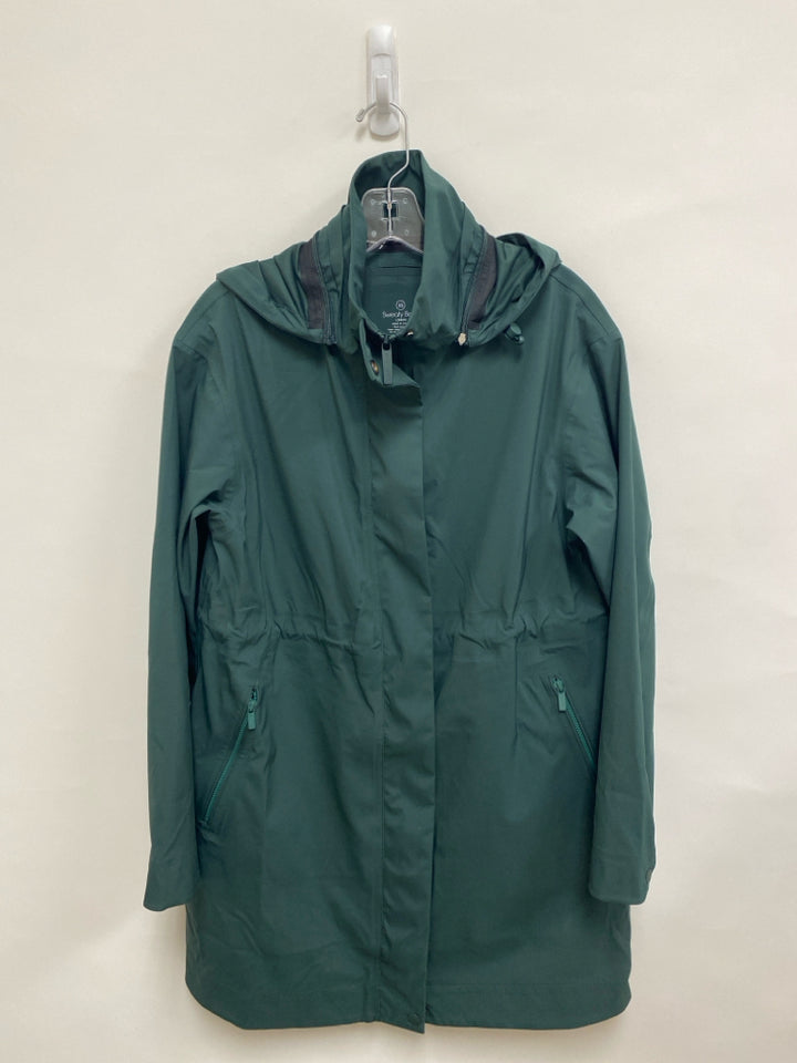 Sweaty Betty Size XS Dark Green Zip Down Hooded Ladies Rain Coat