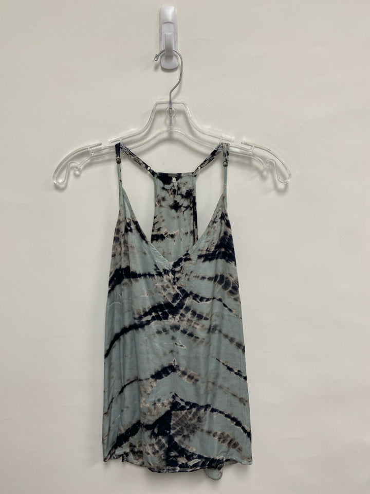 young, fabulous &amp; broke Size S Black/Cream Seafoam Tie Dye Tank Ladies Top