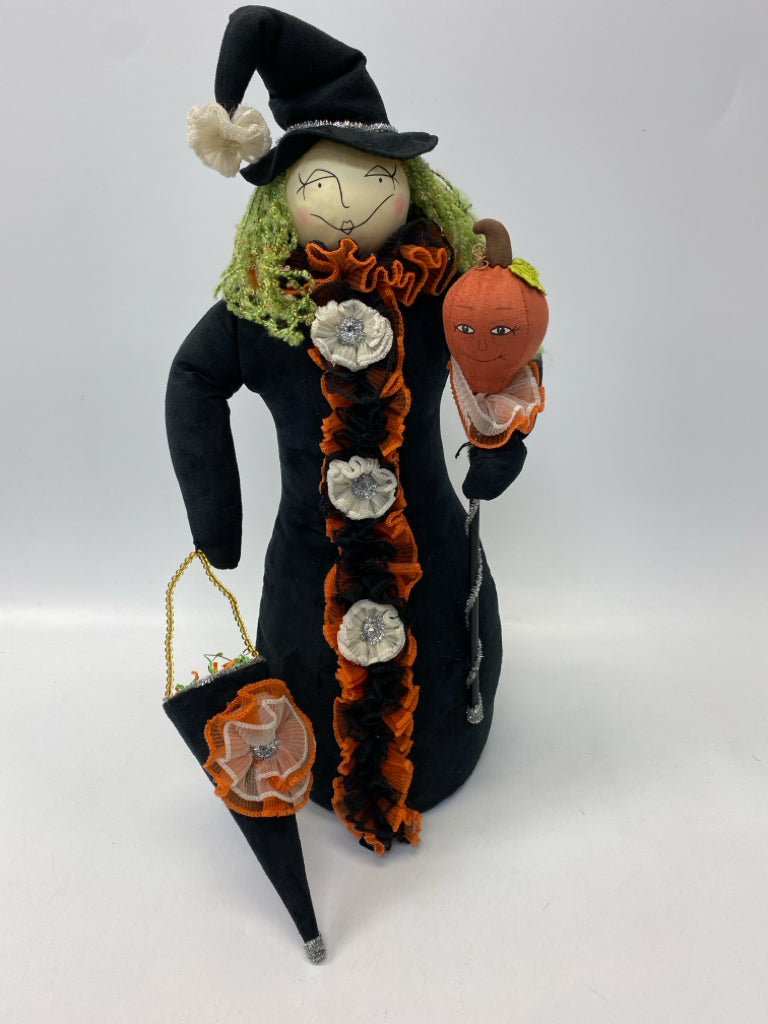 Black Orange/Green Whimsical Stuffed Halloween
