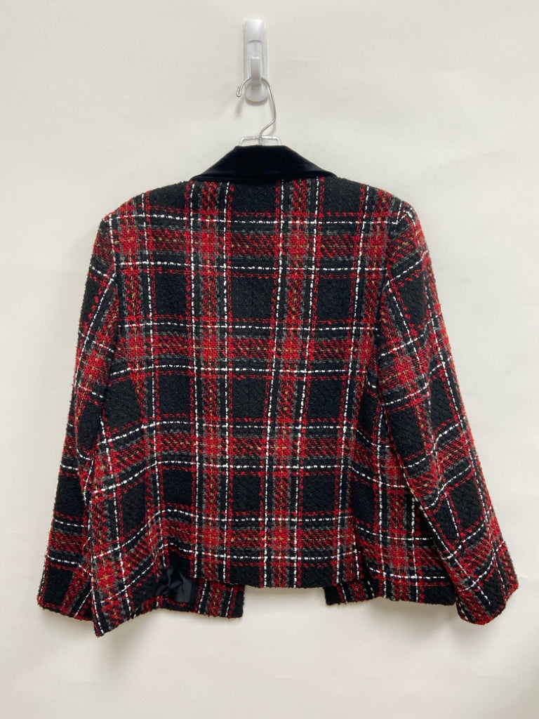 NWT Kasper Size 12 Red/Black White/Gray Plaid Ladies Jacket