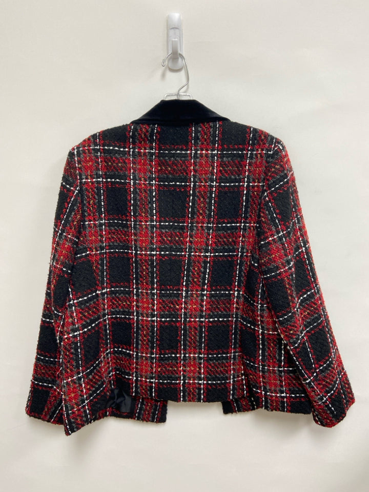 NWT Kasper Size 12 Red/Black White/Gray Plaid Ladies Jacket