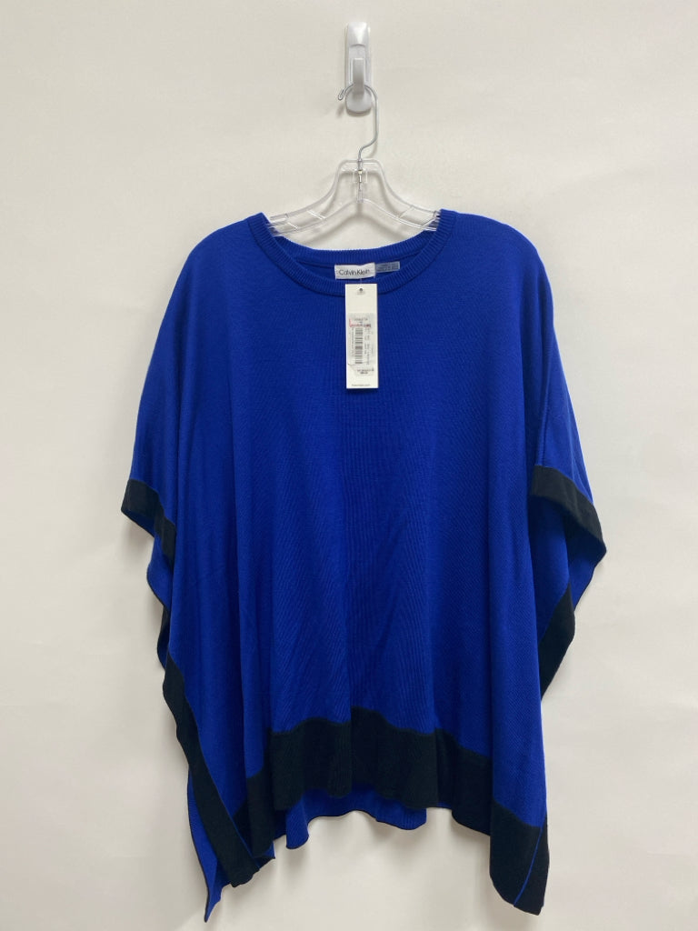 NWT Calvin Klein  SIZE  2X Blue Black Batwing Plus Size Sweater