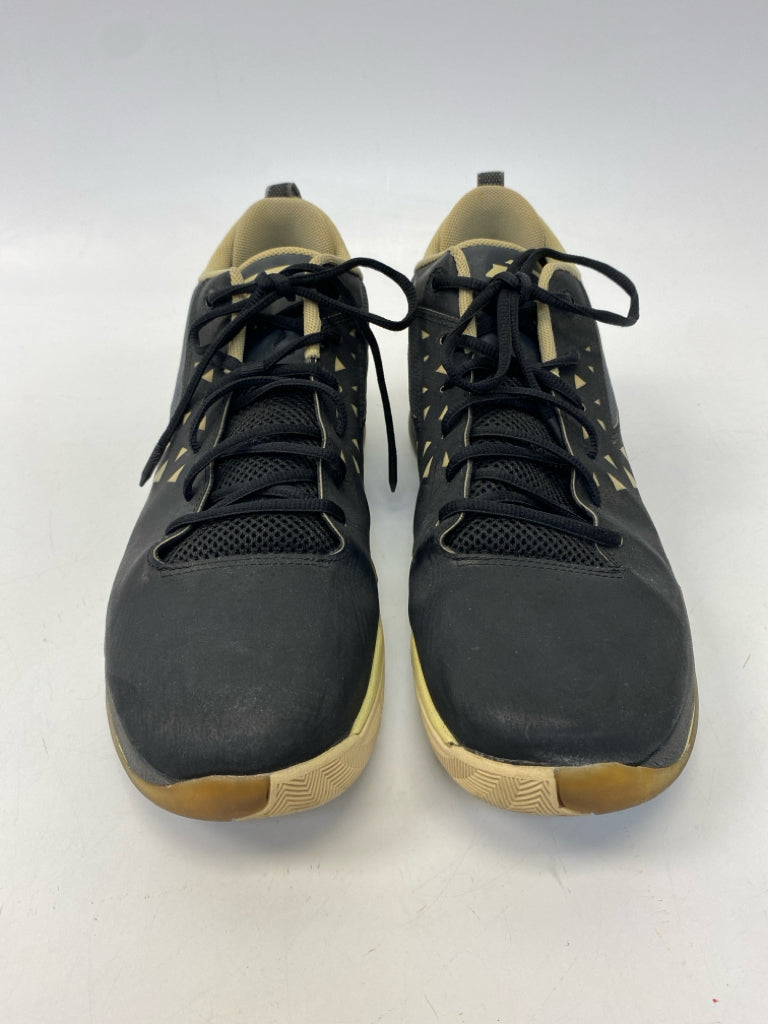 Nike Size 12 Black Gold Lace-Up Men&
