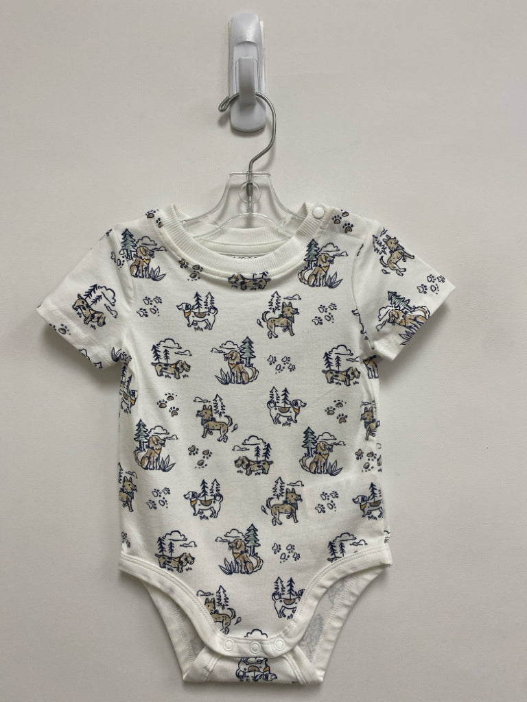 Flapdoodles SIZE 6-9M White Navy/Tan Dogs Boy&