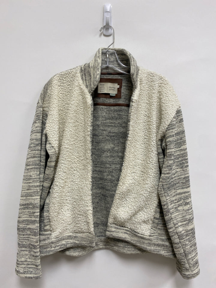 saturday sunday Size S Cream Charcoal Texture Drape Ladies Sweater