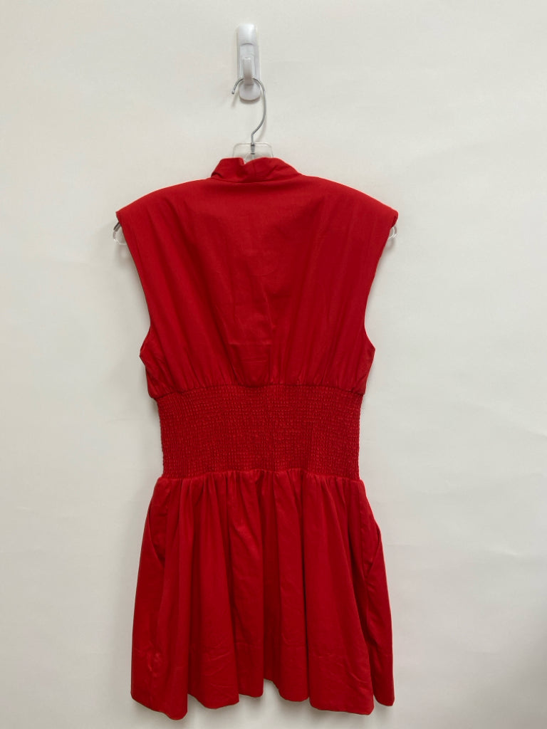 Anthropologie Size S Red Smocking Sleeveless Ladies Dress