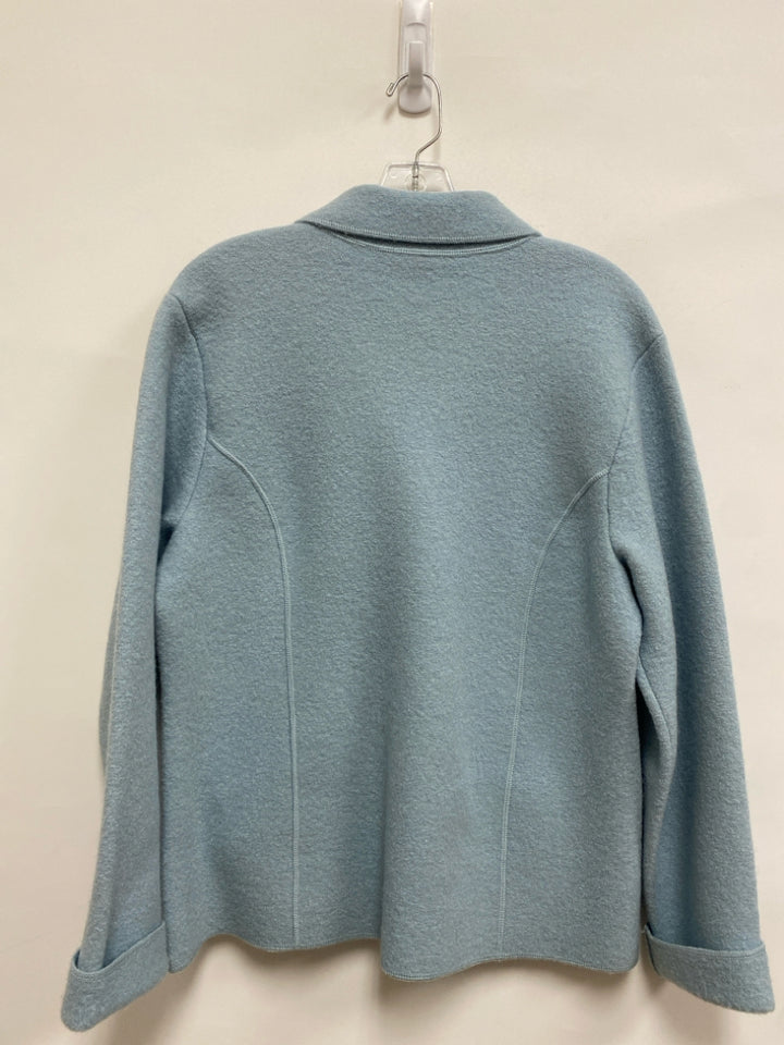Eileen Fisher Size M Light Blue Button Up Wool Ladies Jacket