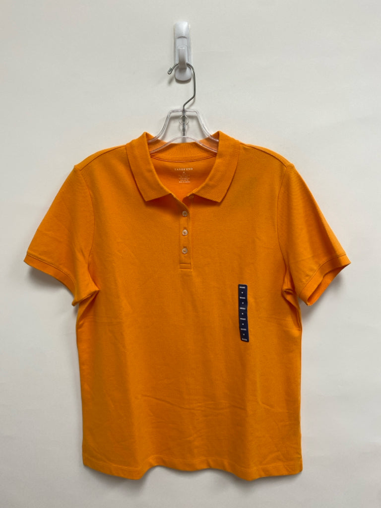NWT Lands End Size M Orange Polo Ladies Top