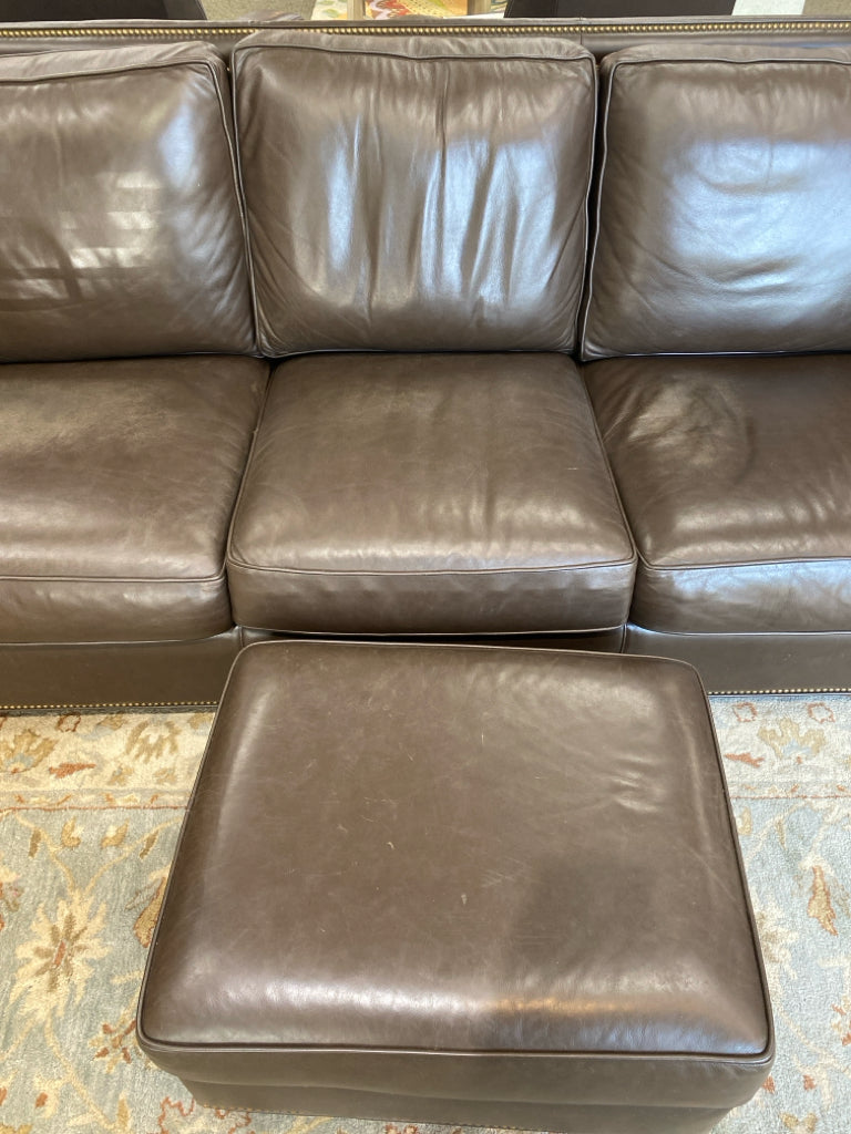 Hancock &amp; Moore Leather Sofa w/Ottoman