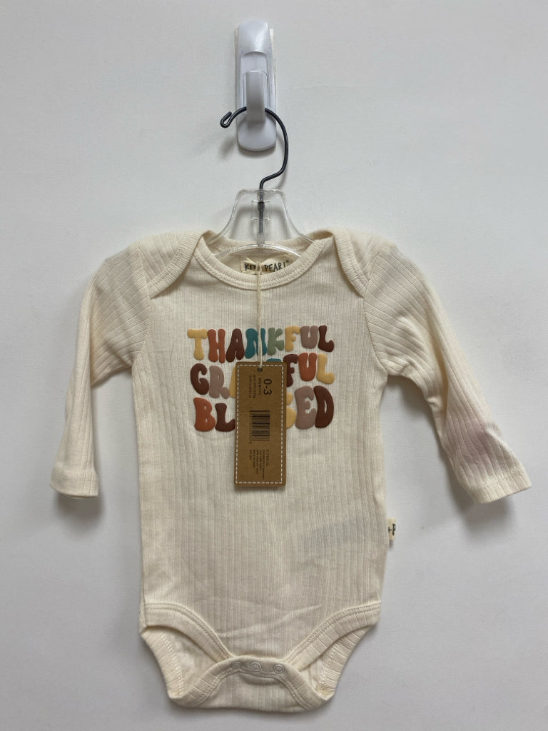 NWT KIT+PEARL SIZE 0-3M White Multi Color Words Long Sleeve Boy&