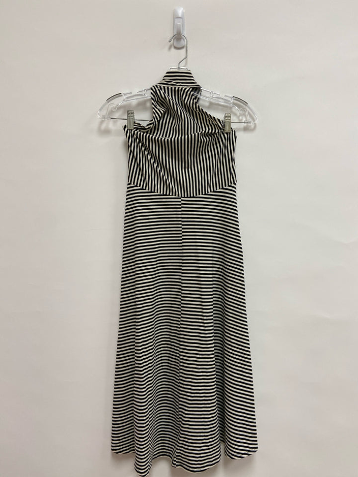 NWT House of Harlow Size S Black/White Stripes Halter Ladies Dress