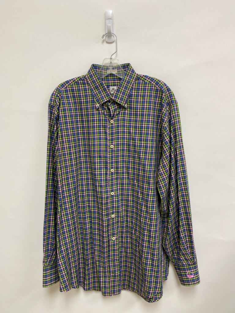 Peter Millar Size L Brown/Green Blue/Pink Checkered Men&