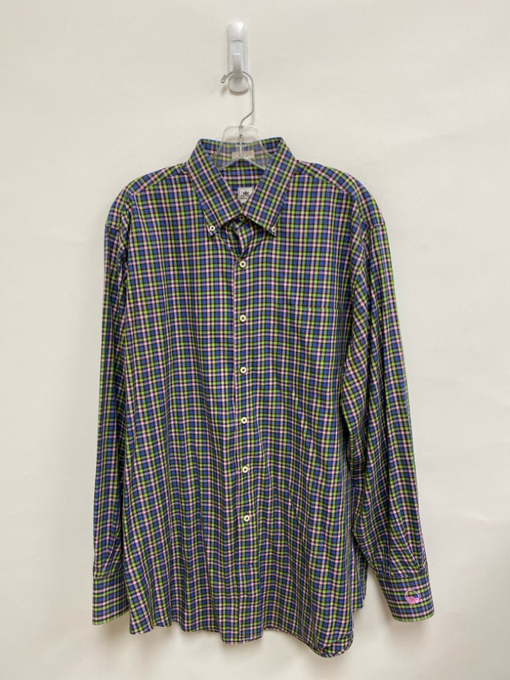 Peter Millar Size L Brown/Green Blue/Pink Checkered Men&