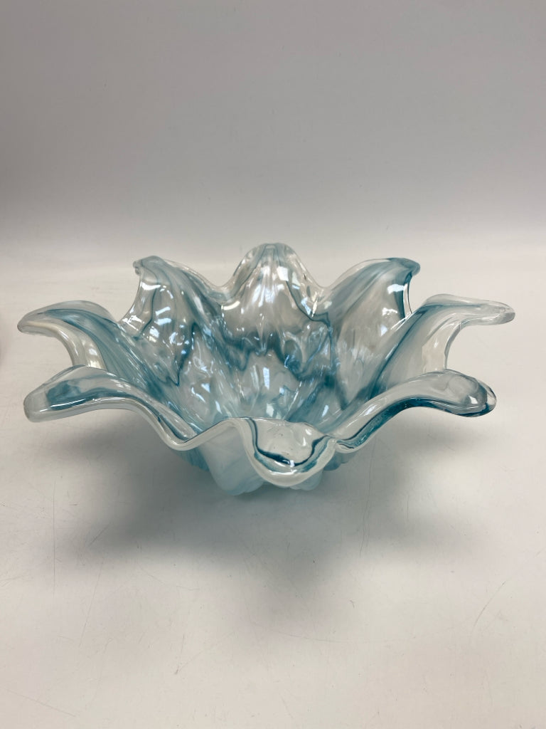 Clear Turquoise Decorative Bowl