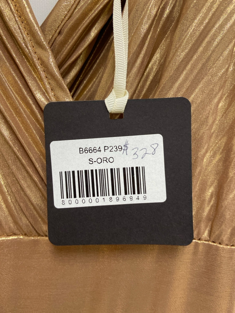 NWT Size S Gold Crinkle Sleeveless Ladies Dress