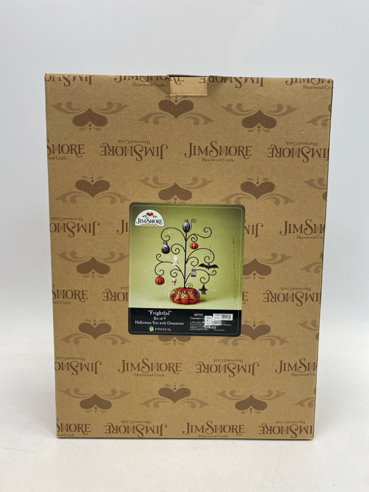 NEW/BOX Jim Shore Frightful Halloween Tree w/8 Ornaments 4017592
