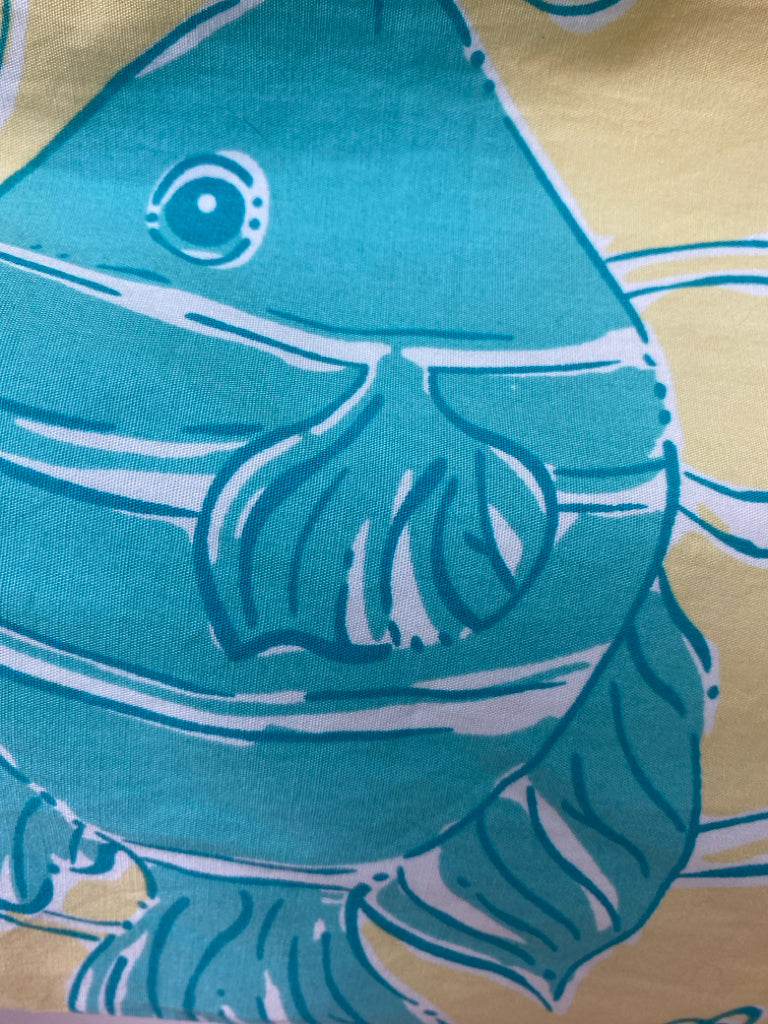 LILLY PULITZER Size M Seafoam Yellow Fish Ladies Skirt