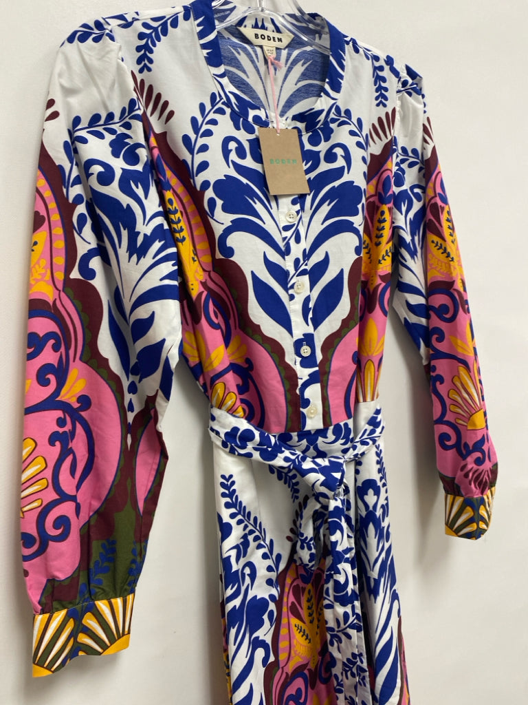 NWT Boden Size 8P White Blue/Multi Floral Petite Dress