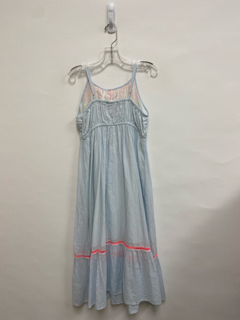 NWT Cat &amp; Jack SIZE 10/12 Pale Blue White/Coral Stripe Sleeveless Girl&