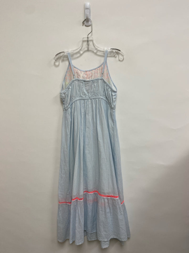 NWT Cat &amp; Jack SIZE 10/12 Pale Blue White/Coral Stripe Sleeveless Girl&