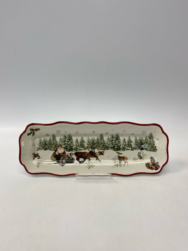 Better Homes &amp; Gardens Cream Green/Multi Santa Ceramic Christmas