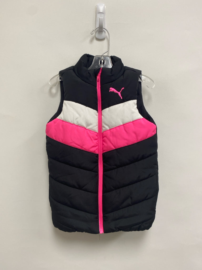 Puma SIZE 3/4 Black/White Neon Pnk Puffer Girl&