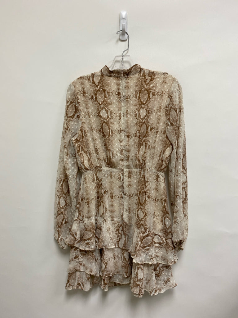 Sadie &amp; Sage Size S White Brown Snake Print Ladies Dress