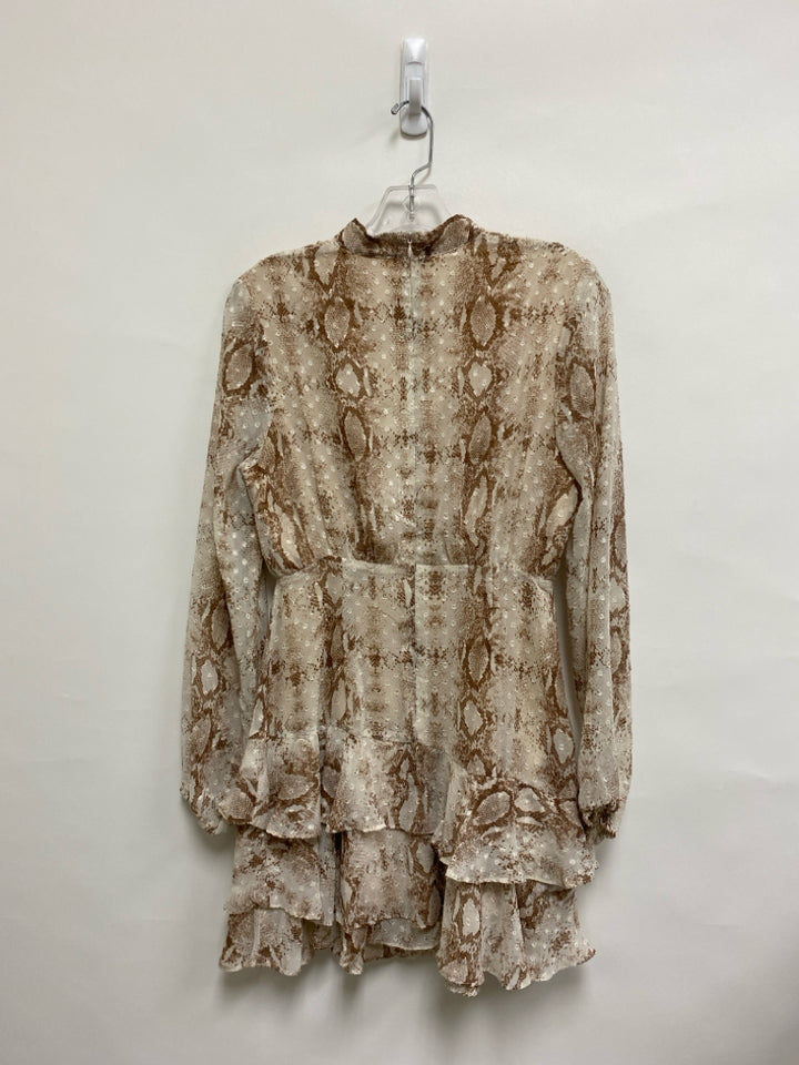 Sadie &amp; Sage Size S White Brown Snake Print Ladies Dress
