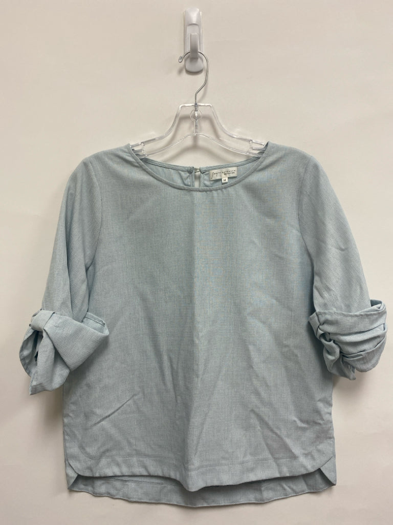 Size M Aqua/White Heather 3/4 Sleeve Ladies Top