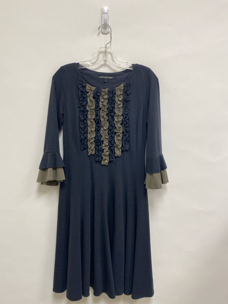 Size 8 Black Taupe Ruffles Ladies Dress