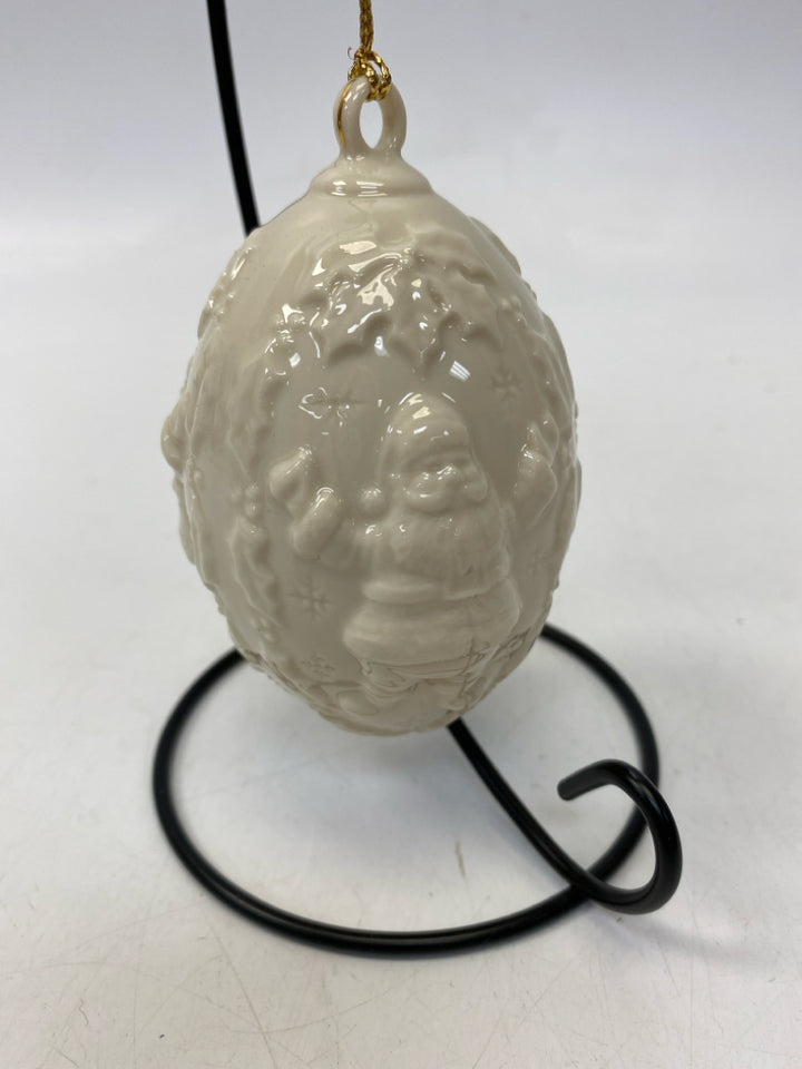 Lenox Ornament  Embossed Egg Shape Santa