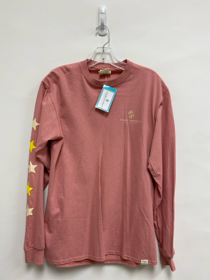 NWT Simply Southern Size M Dusty Coral Long Sleeve Tee Ladies Top