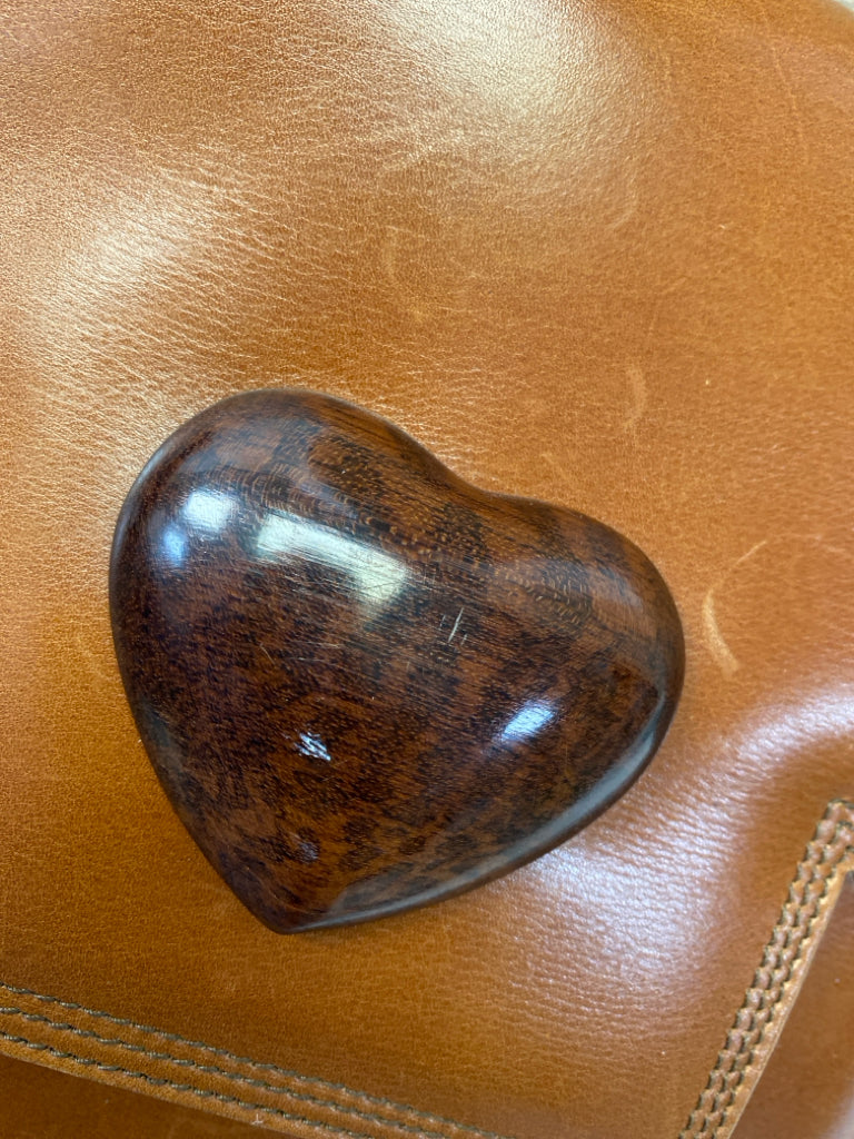 YSL Brown Heart(s) Leather Handbag