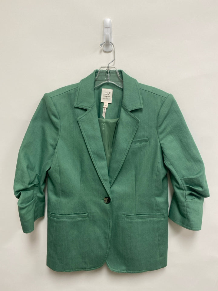 Cinq a Sept Size 6 Green Denim Ladies Jacket