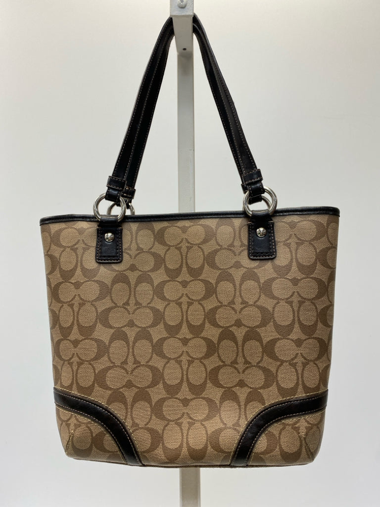 Coach Brown Black Signature Handbag