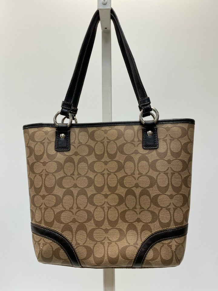 Coach Brown Black Signature Handbag