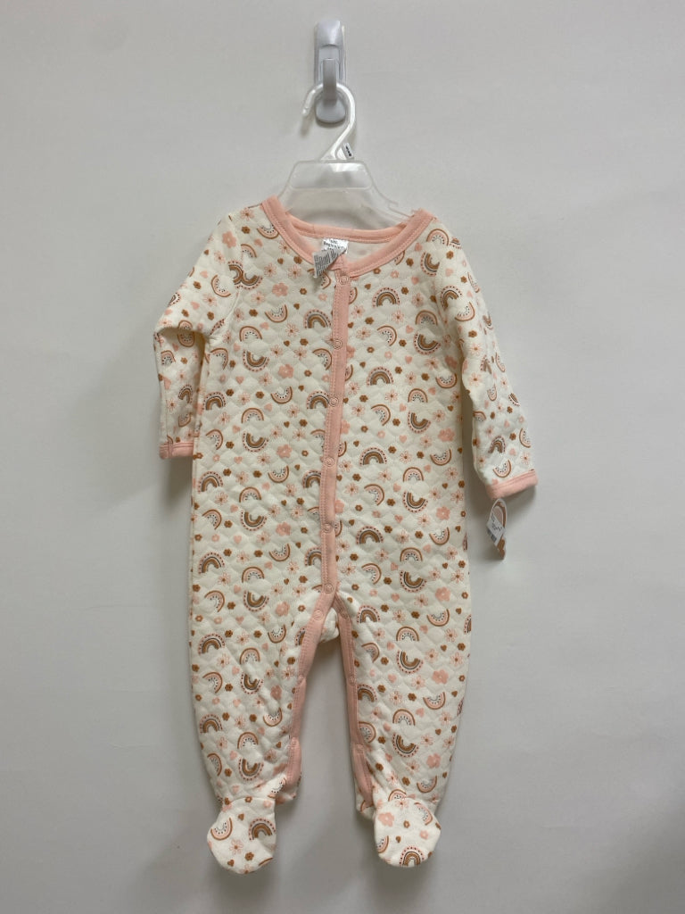 NWT SIZE 6-9M White Pink/Brown Flowers Quilted Girl&