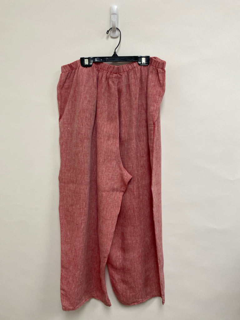 Flax Size L Pale Red Wide Leg Ladies Pants