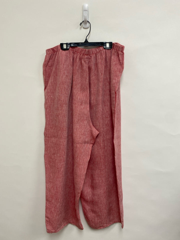 Flax Size L Pale Red Wide Leg Ladies Pants