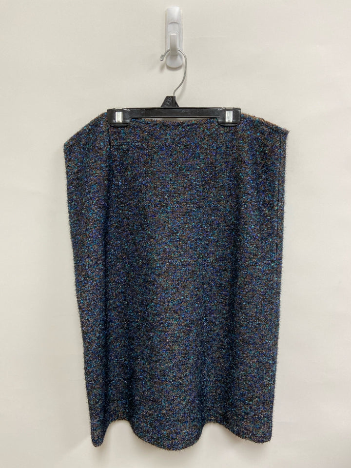 NWT ST. JOHN Size 12 Turquoise Black/Tan Woven Ladies Skirt