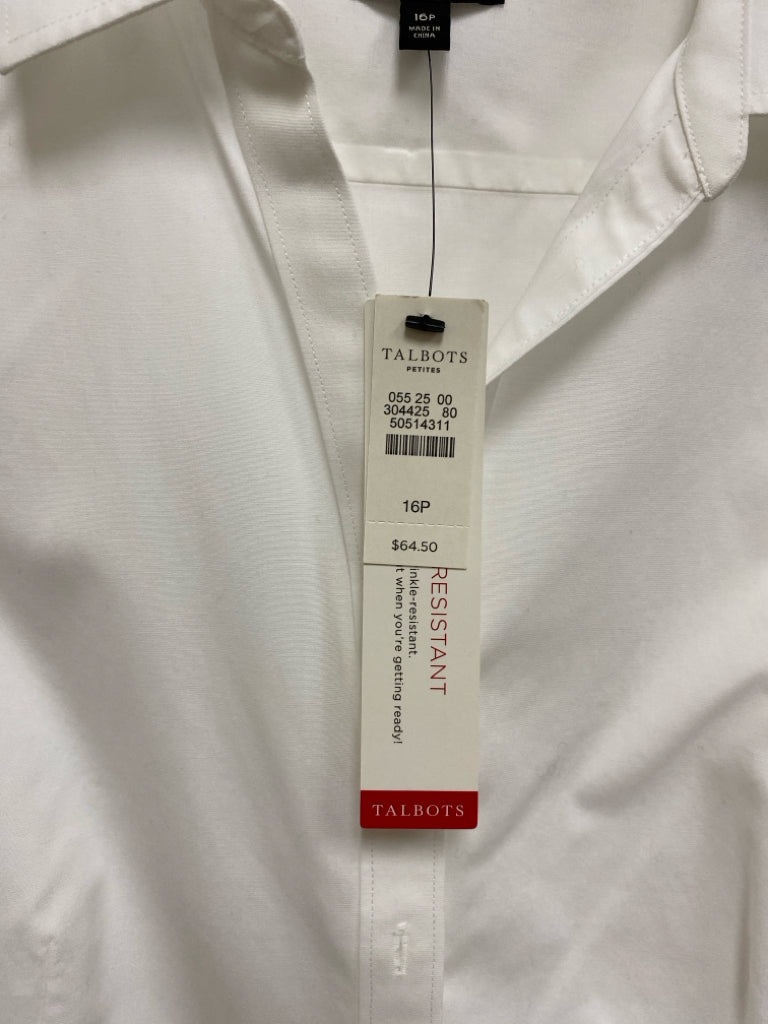 NWT Talbots  SIZE  16P White Sleeveless Plus Size Top