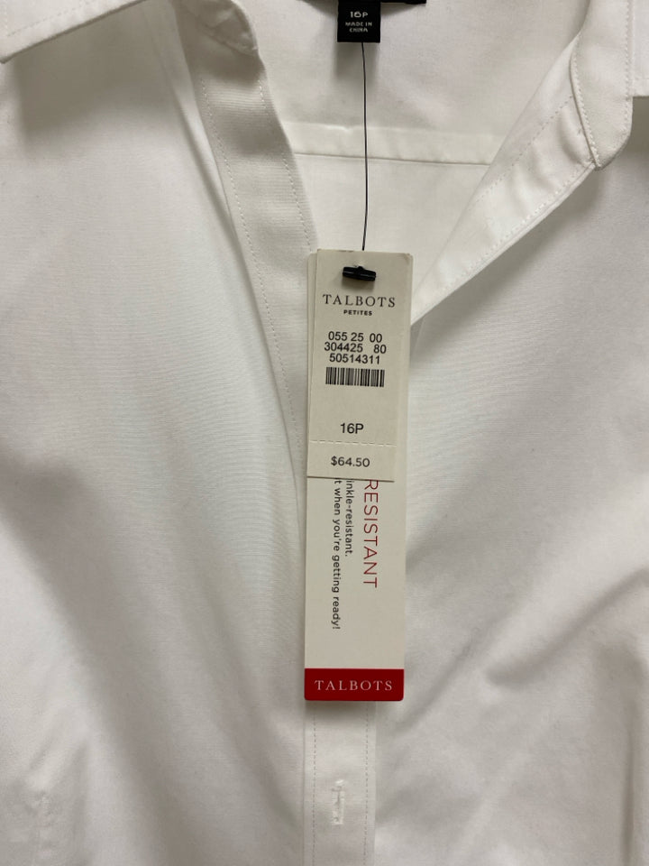 NWT Talbots  SIZE  16P White Sleeveless Plus Size Top
