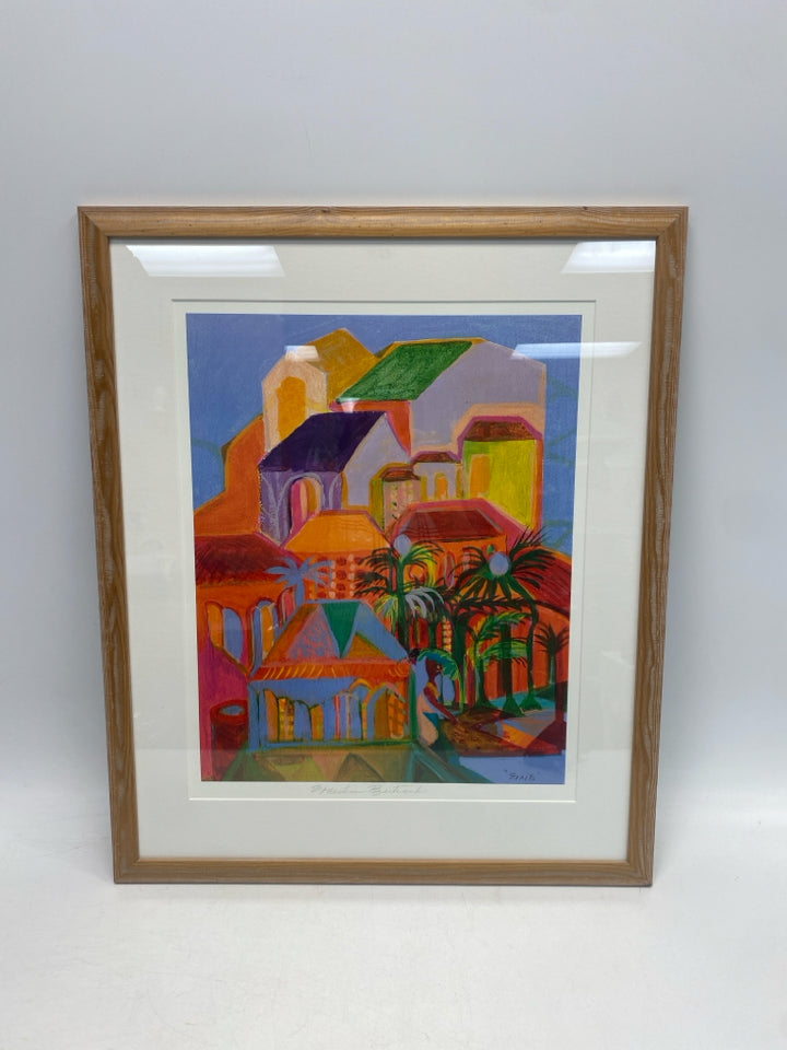 Orange/Red Blue/Yellow Tropical Framed Art
