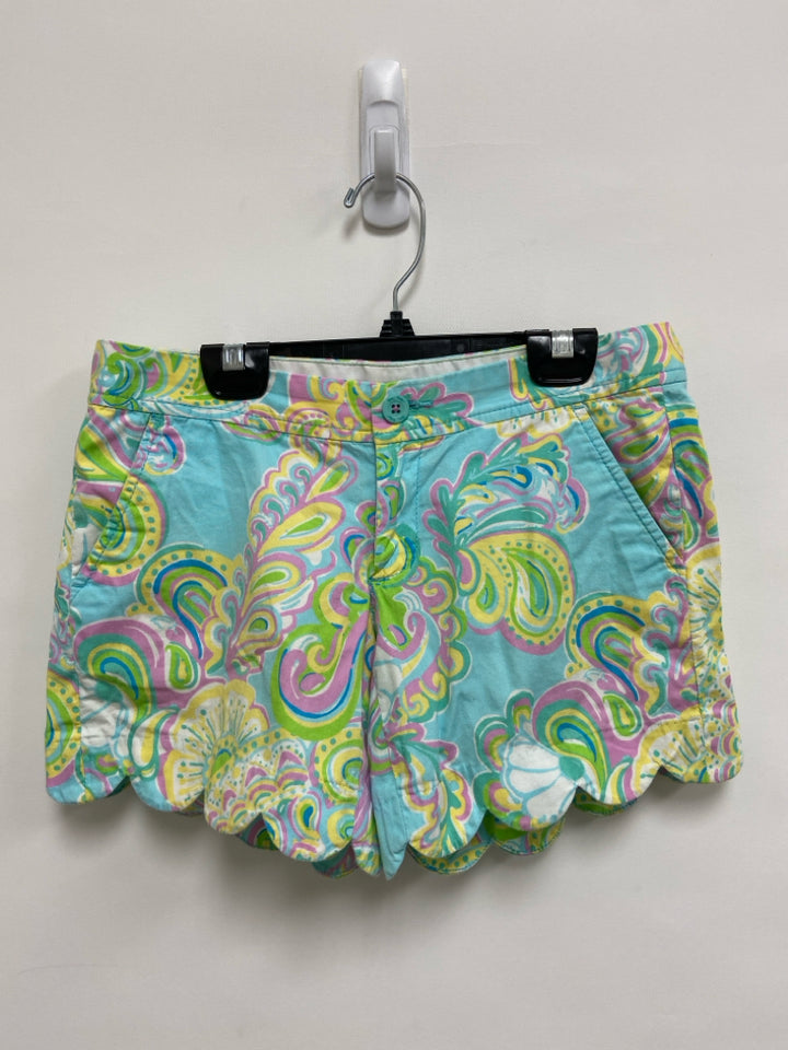LILLY PULITZER Size 00 Aqua Pastels Paisley Ladies Shorts
