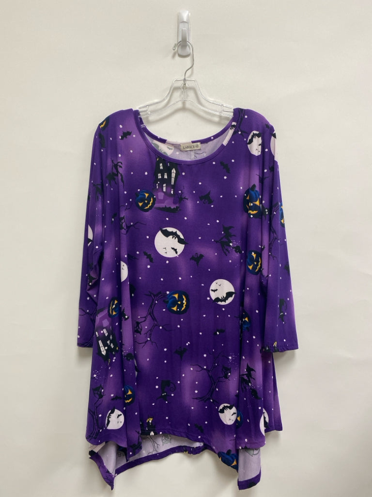 SIZE  4X Purple White/Black Halloween Plus Size Top