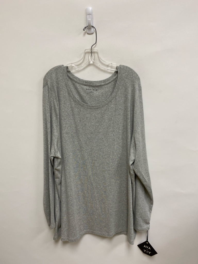 NWT Ava Viv Size 4X Gray Mottled Long Sleeve Plus Size Top