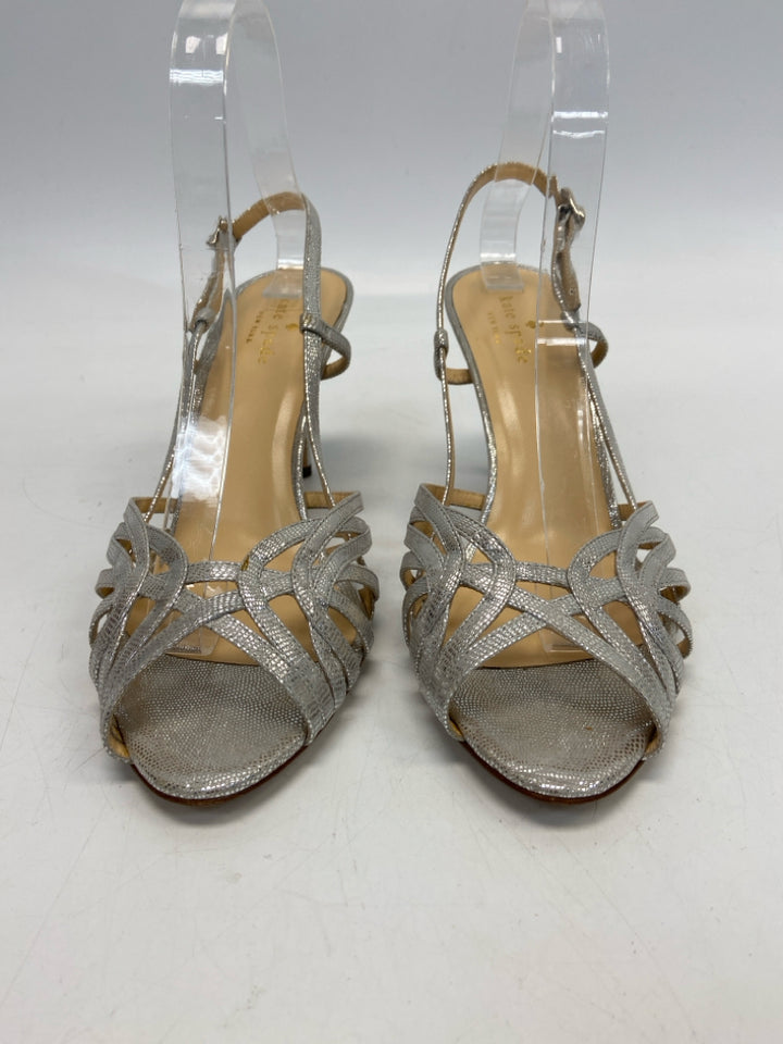 Kate Spade  Size 10 Silver Shimmery Sandals