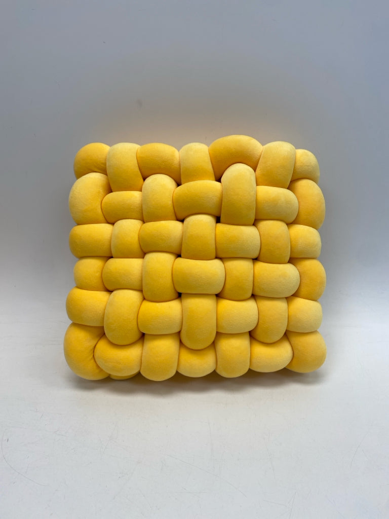 Yellow Knotted Pillow
